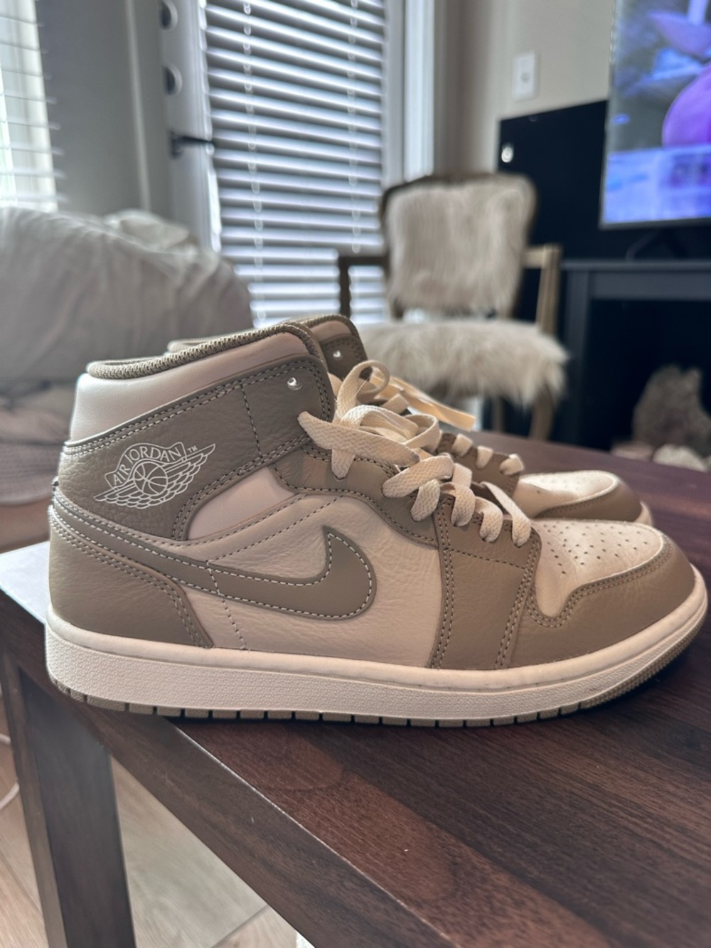 Jordan Tan & Cream Low-Top Sneaker